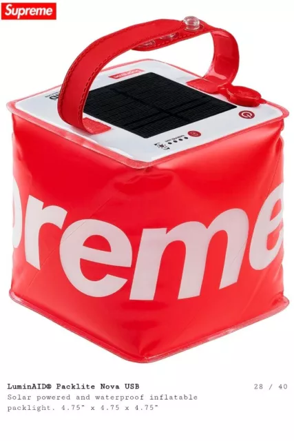 SS18 Supreme Luminaid packlite nova USB solar powered waterproof packlight New