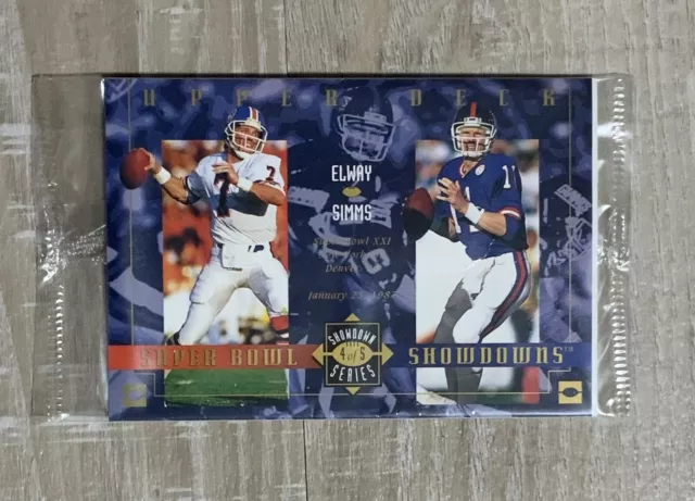 Sealed NIP Upper Deck Super Bowl Showdown Card #4 Elway vs Simms - Limited