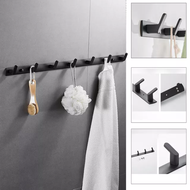 3/4/5/6 Hooks Over the Door Holder Towel Coat Key Wall Hanging Rack Hook Hanger