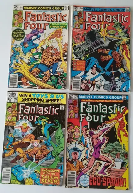 4x Fantastic Four 4 1980 #218 May #219 June #223 Oct #228 Mar Marvel Comic