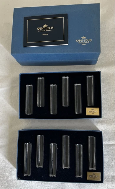 2 coffrets de 6 portes couteaux en cristal de Saint Louis (prix de 6) - Verres cristal st louis