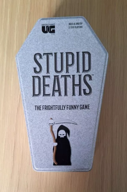 University Games Stupid Deaths Frightfully Funny Game Coffin Tin Party Age 12 Up