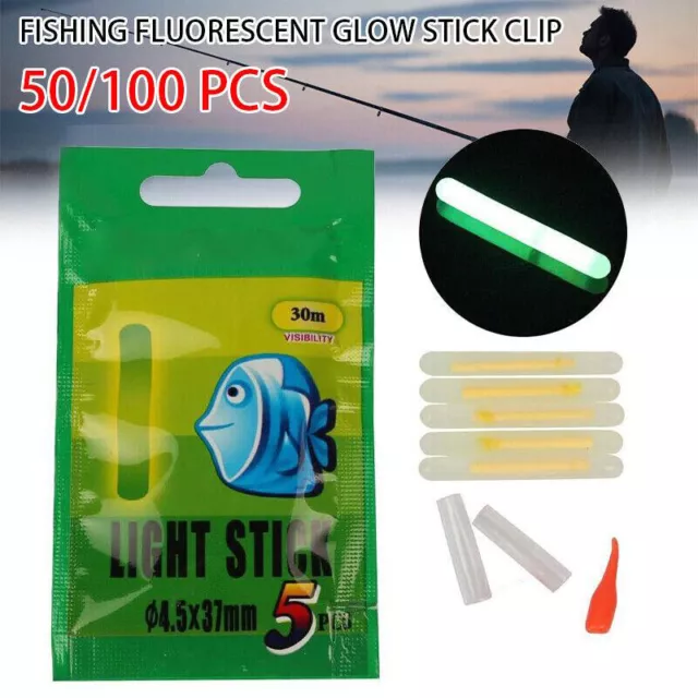 UP100x Chemical Light Fishing Fluorescent Glow Sticks Clip On the Rod Tip  Au