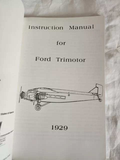 Instructional Manual for Ford Trimotor 3