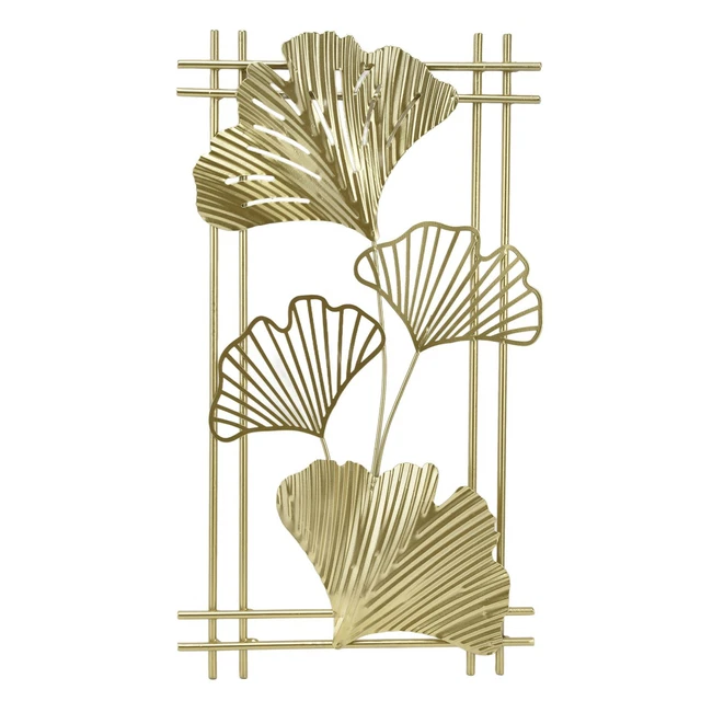 Gold Metal Wall Decor Golden Leaf Wall Hanging Decor Art Sculpture With Frame AU