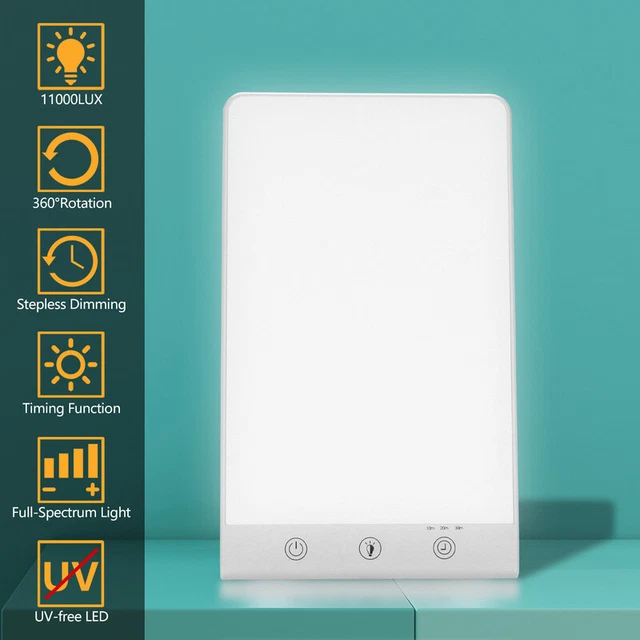 Lámpara de luz diurna terapia de luz regulable lámpara LED atenuador continuo 11000 LUX