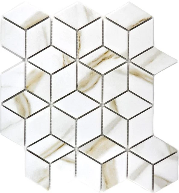 Mosaïque Pâte de Verre Or Structure Miroir Cuisine 120-0784 I 10