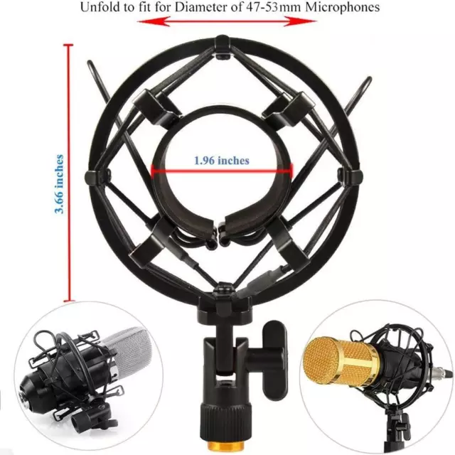 Universal 47-53mm Microphone Shock Mount with Metal Screw Adapter 2