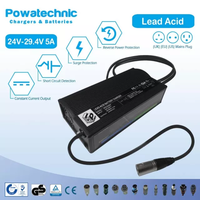 Original 24V 5A HP8204B Battery Charger Mobility Scooters Wheelchairs ActiveCare