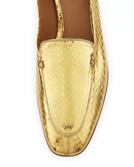 THE ROW Adam Watersnake Loafer Shoes, Gold Size 38.5 MSRP: $990.00 3