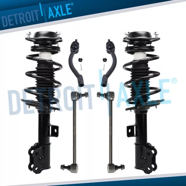 6pc Front Spring Strut Sway Bar Outer TieRod for 2011-2016 Hyundai Elantra Sedan