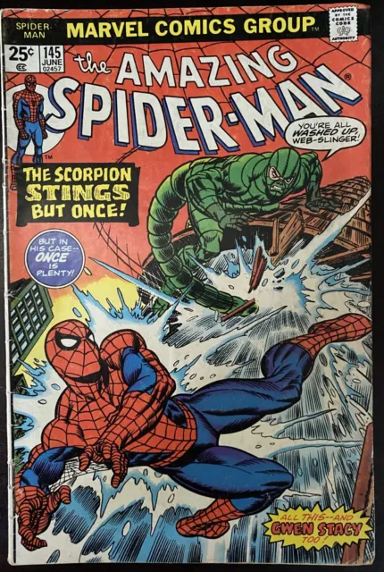 The Amazing Spider-Man #145 Marvel Comics 1st Print Bronze Age 1975 VG/FN