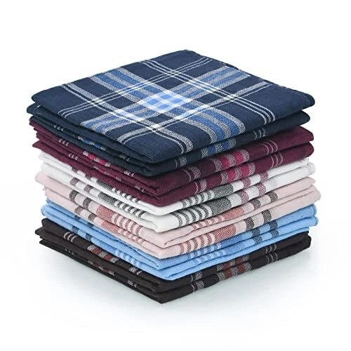 URAQT Homme Mouchoir Carré, 12 Pièces Mouchoirs Hommes Coton Ensemble de Pochett