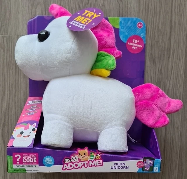 ADOPT ME! 12 Inch Plush Neon Light Up Unicorn With Virtual Item Code Roblox NEW £30.00 - PicClick UK