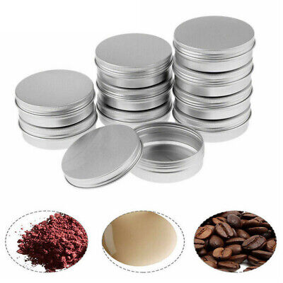 30Pcs 30ml Small Screw Round Tin Lip Storage Jar Metal Containers&Screw Lids Top