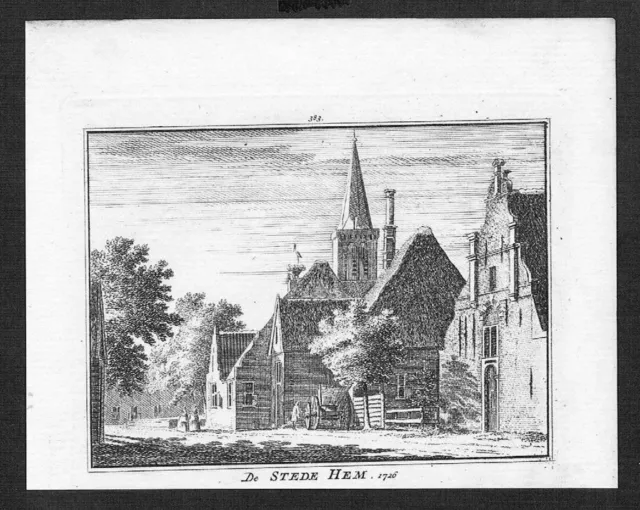 1750 - Hem West Friesland Northern Holland Nederland Engraving Copperplate