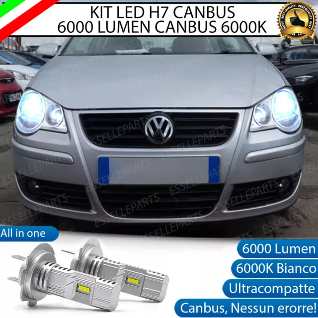 Kit Led H7 Per Vw Polo 9N Restyling 6000K Bianco 6000 Lumen Canbus Anabbaglianti