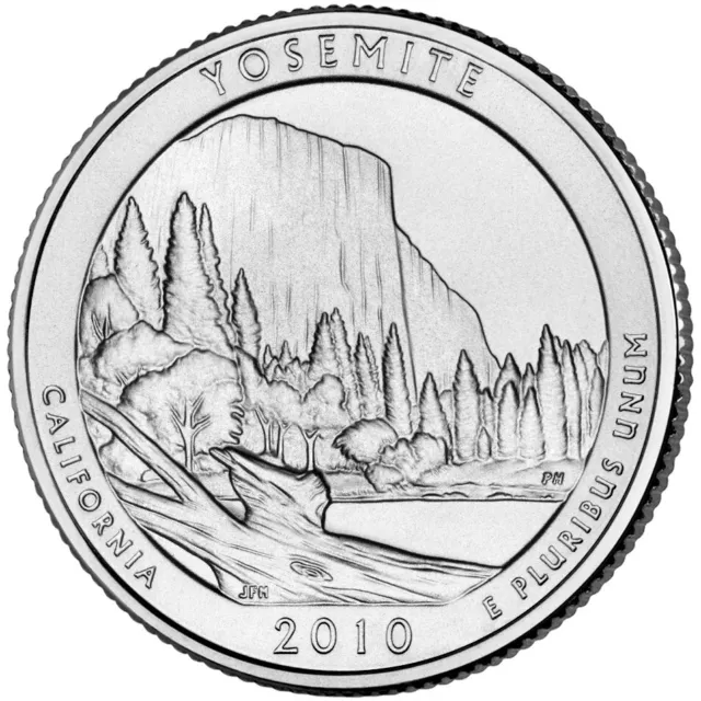 2010 Yosemite D Quarter. ATB Series Uncirculated From US Mint roll.