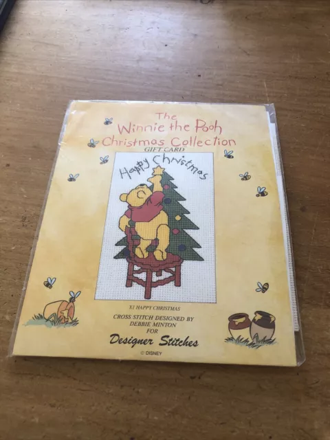 The Winnie the Pooh Collection X1 Happy Christmas Card Counted Cross Stitch Kit