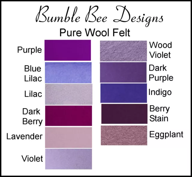 100% Pure Wool Felt - Choose Your Own Colour 1 sheet - Trusted Australian Seller