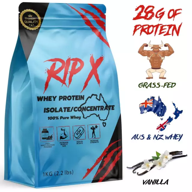 3KG Whey Protein Concentrate / Isolate Powder VANILLA Pure WPI WPC Grass-Fed