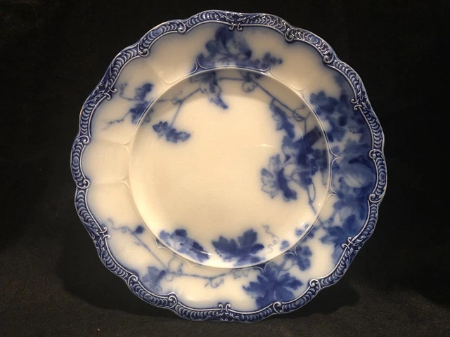 Antique Lonsdale Flow Blue Royal Semi Porcelain Dinner Plate 10" diameter