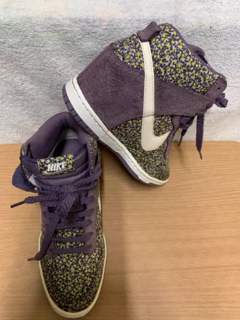 NIKE X LIBERTY Of London Dunk Sky Hi Wedge Purple Floral Trainers Size UK 4 37. 40.00 PicClick UK