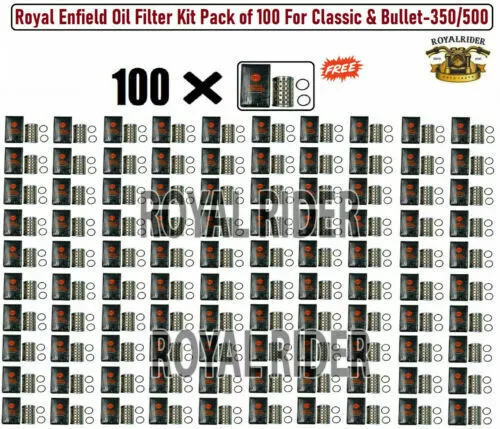 Royal Enfield Filtro De Aceite Kit Paquete De 100+1PC Gratis Para Clásico Y...