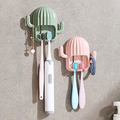 Cepillo de dientes de montaje en pared de cactus soporte cepillo de dientes organizador baño rega de almacenamiento/
