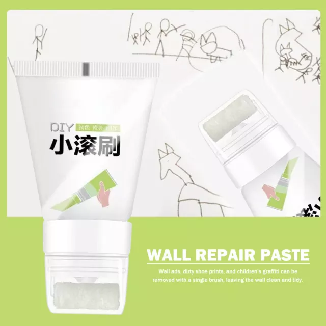 Rolling Brush Latex Paint Odorless Wall Repair Cream for Home Use (White) 2