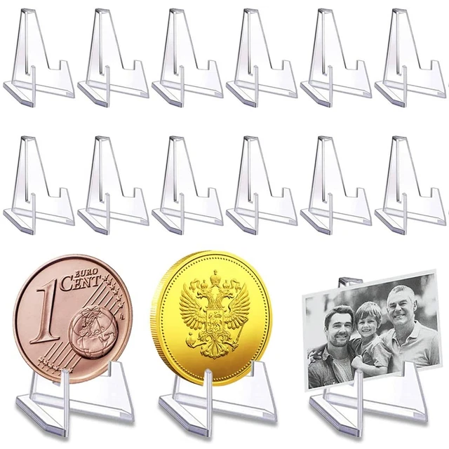 15 Cavalletti Acrilici Trasparenti - Espositori Per Monete E Foto
