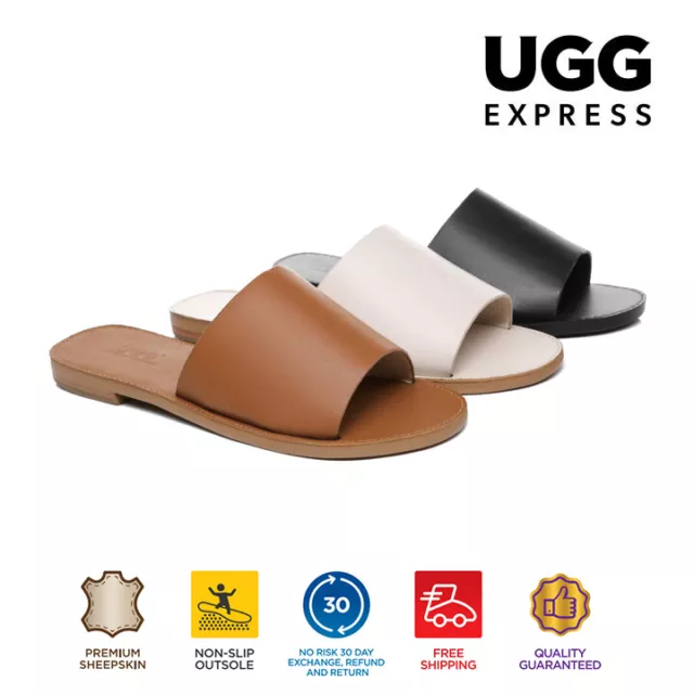 【EXTRA 15% OFF】UGG Women Sandals Genuine Leather Summer Slides Flats Shoe Sophie