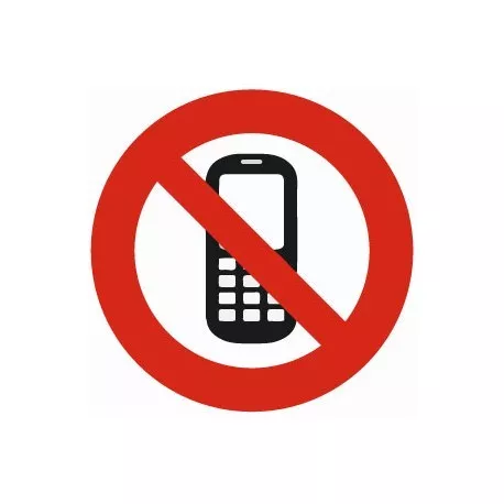 Interdiction de téléphoner panneau autocollant sticker adhesif 2 Taille:4 cm