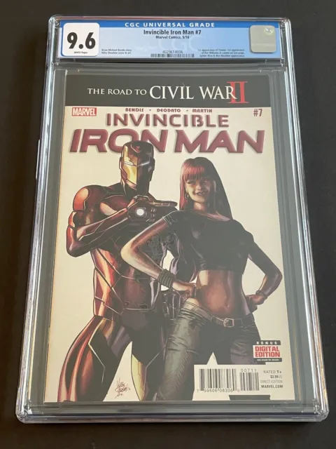 INVINCIBLE IRON MAN #7 (Marvel 2016) CGC 9.6 Ist print, 1st cameo Riri Williams