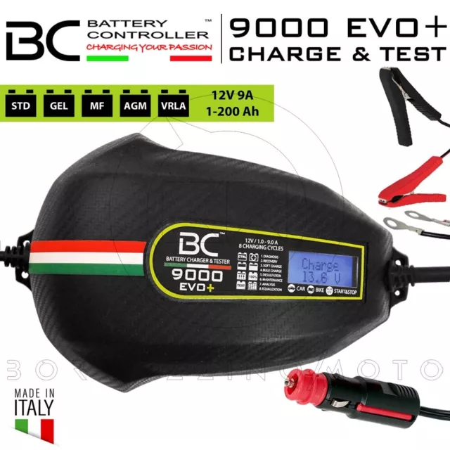 Caricabatteria Bc 9000 Evo+ Design Batteria Piombo 12V Universale Automatico 2