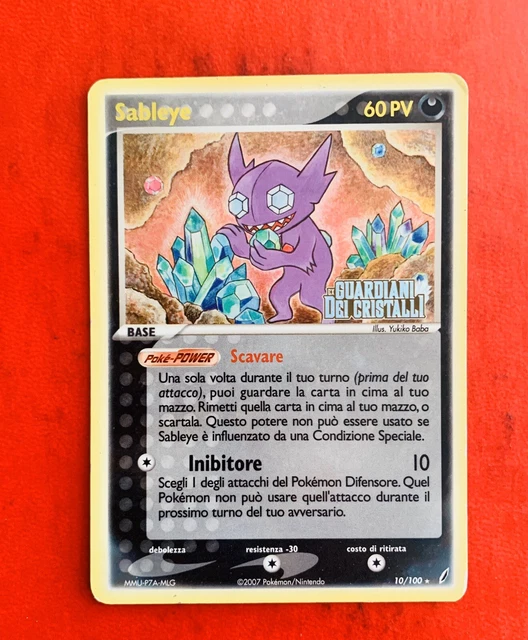 LOTTO CARTE POKEMON Sableye 10/100 Ex Guardiani Dei Cristalli Holo ...