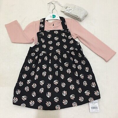 Ragazze 12-18 mesi George Minnie Mouse Pinafore Dress Outfit BNWT