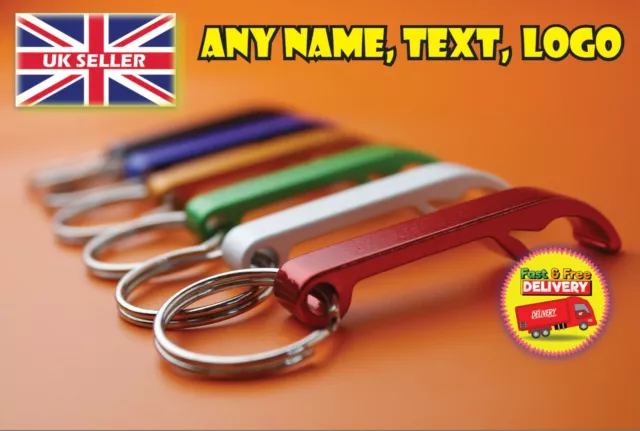 Personalised bottle opener keyring 6 colours to choose from
