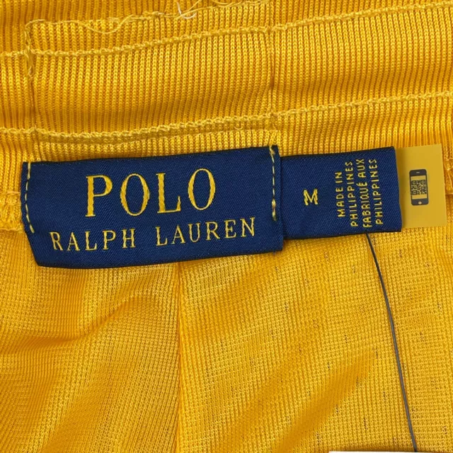 POLO RALPH LAUREN Shorts Men Med Yellow Polo Track Team 067 Mesh Pocket ...