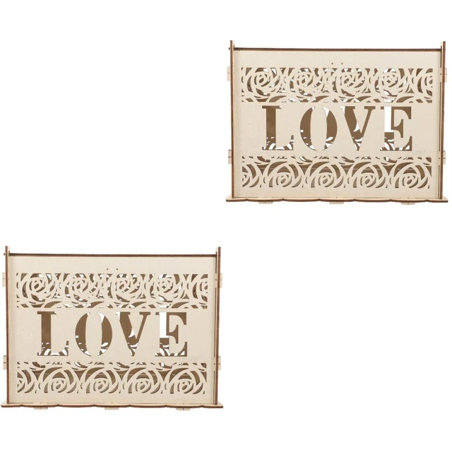 2x Delicate  Rustic  Diy Wooden Birthday Money Box Wedding Sign-in Cards Box