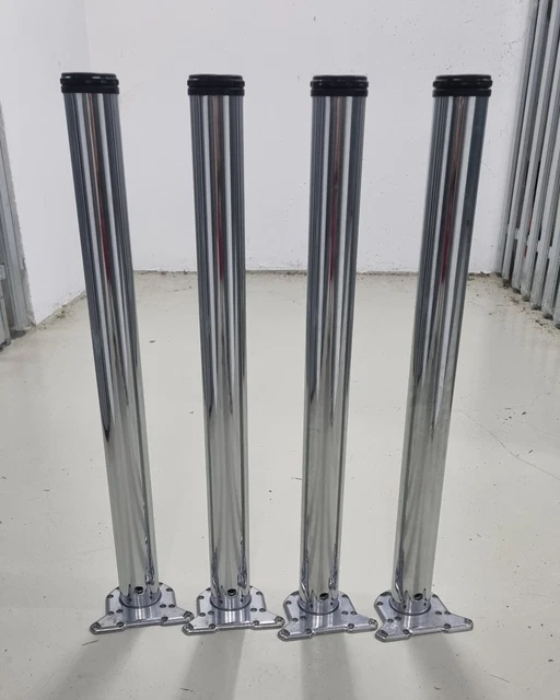 HETTICH TISCHBEINE elegant aus Edelstahl 4x. - höhenverstellbar