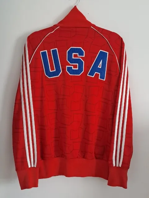 Rare Adidas USA Collection Track Jacket M Limited Vintage Blouson Olympic Red