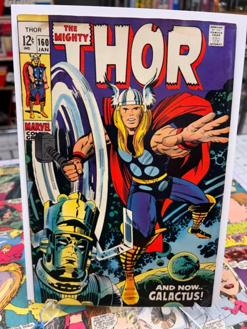 The MIGHTY THOR 160 Marvel Comics 1969 · Galactus vs Ego · Stan Lee & Jack Kirby