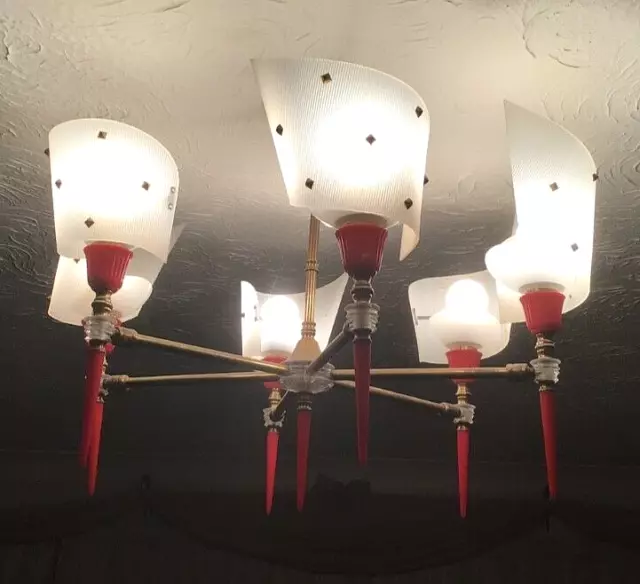 Vintage Midcentury 1950`s French Design Ceiling Light Chandelier