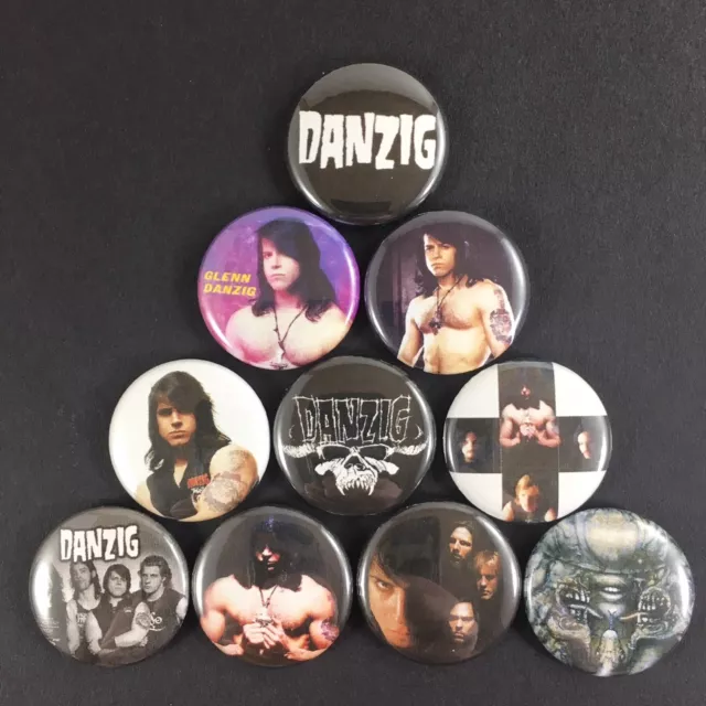 Danzig 1" Button Pin Set Glenn Danzig Misfits Samhain Horror Punk Metal Rock