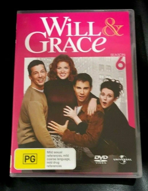 Will & Grace : Season 6 (2011 : 4 Disc DVD Set) Very Good Condition Region 4