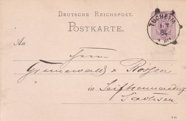 PK Dt.Reichspost , 1884 , Tucheim