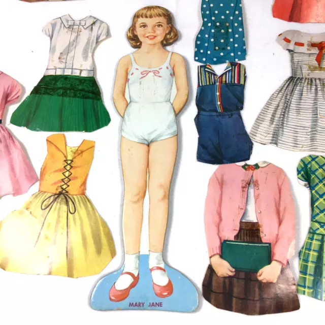 Vintage Magnetic Paper Dolls Mary Jane Mary Lou and Mary 1960s