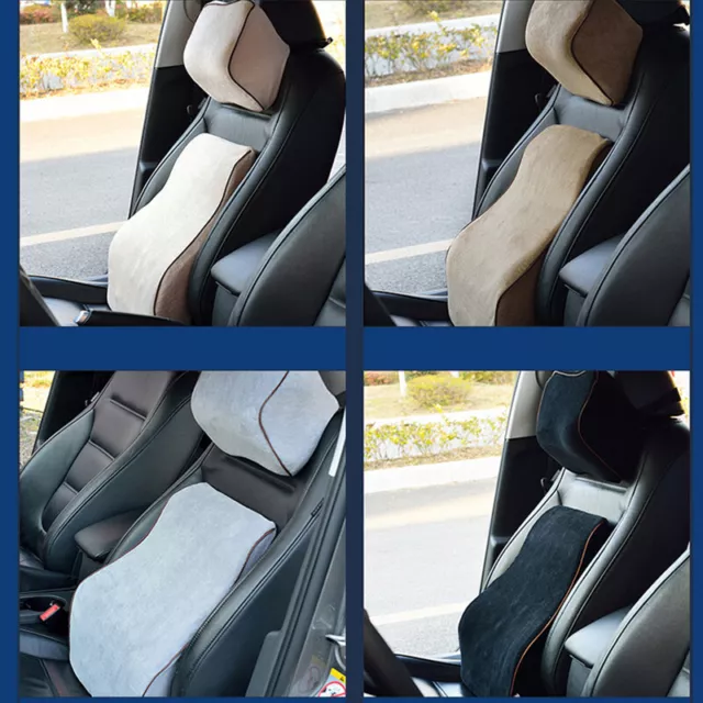 Lumbar Cushion Back Support Memory Foam Neck Pillow Car Chair Seat Mesh Cover