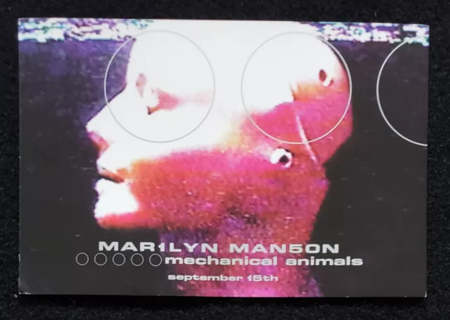 Marilyn Manson Mechanical Animals RARE 1998 Original Record Promo Postcard 4x6